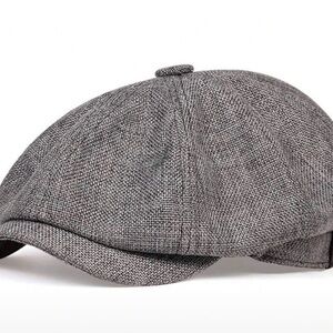 Lightweight Gray Tweed Newsboy Cap Spring/Summer style